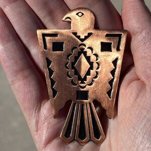 Vintage Bell Trading Post Native American Thunderbird Brooch Pin 1960s Navajo
